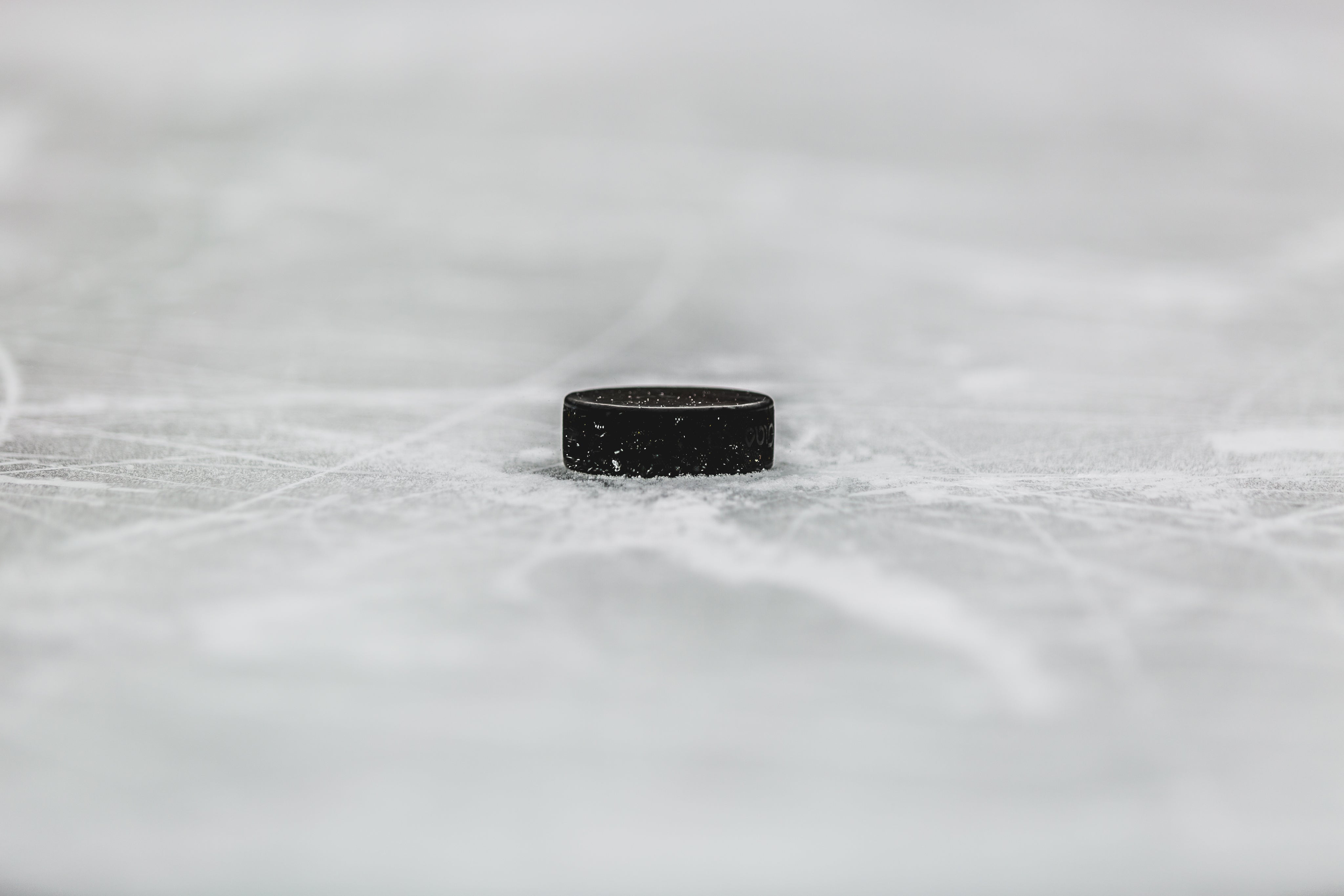 Puck on an ice surface