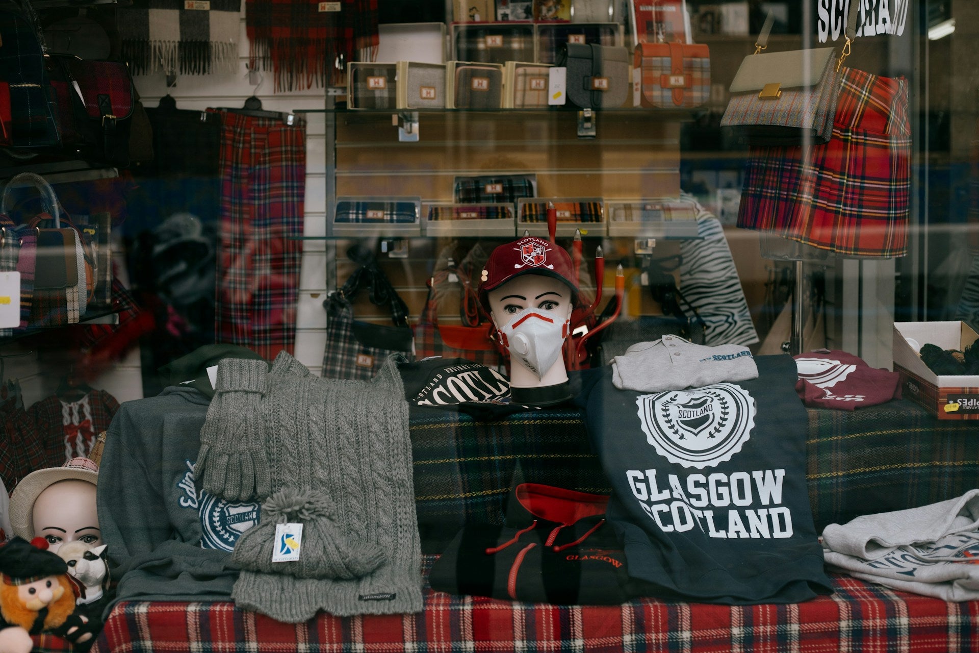 A window display of a merchandise store